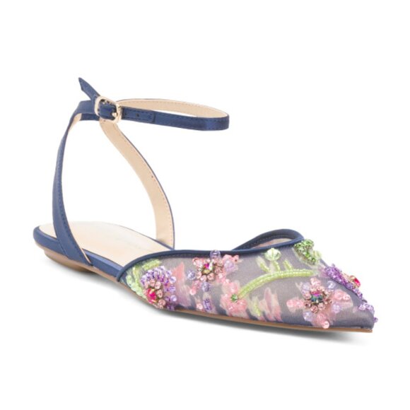 BETSEY JOHNSON Garbo Embellished Flats - Picture 1 of 3